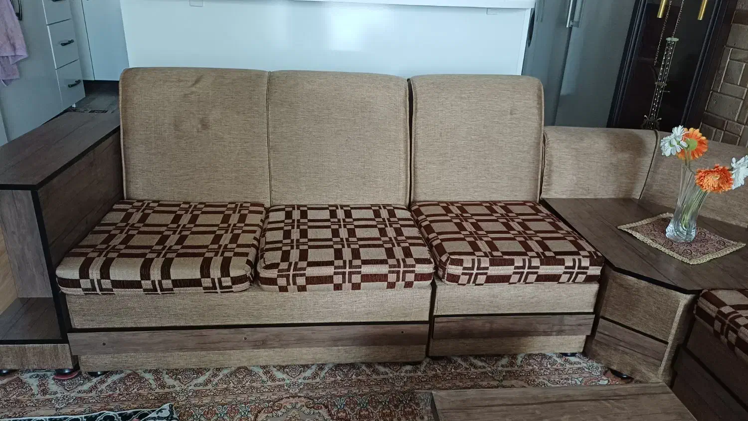 دو دست راحتی هفت نفره و ال|مبلمان خانگی و میز عسلی|قزوین, |دیوار