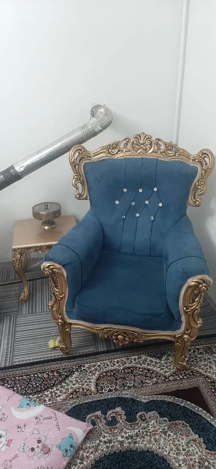 مبل ۸ نفره استیل همراه عسلی|مبلمان خانگی و میز عسلی|همدان, |دیوار