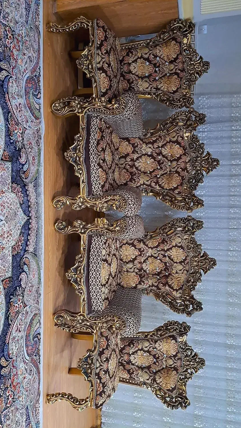 مبلمان استیل چوب راش ۹ نفره در حد نو|مبلمان خانگی و میز عسلی|نسیم‌شهر, |دیوار