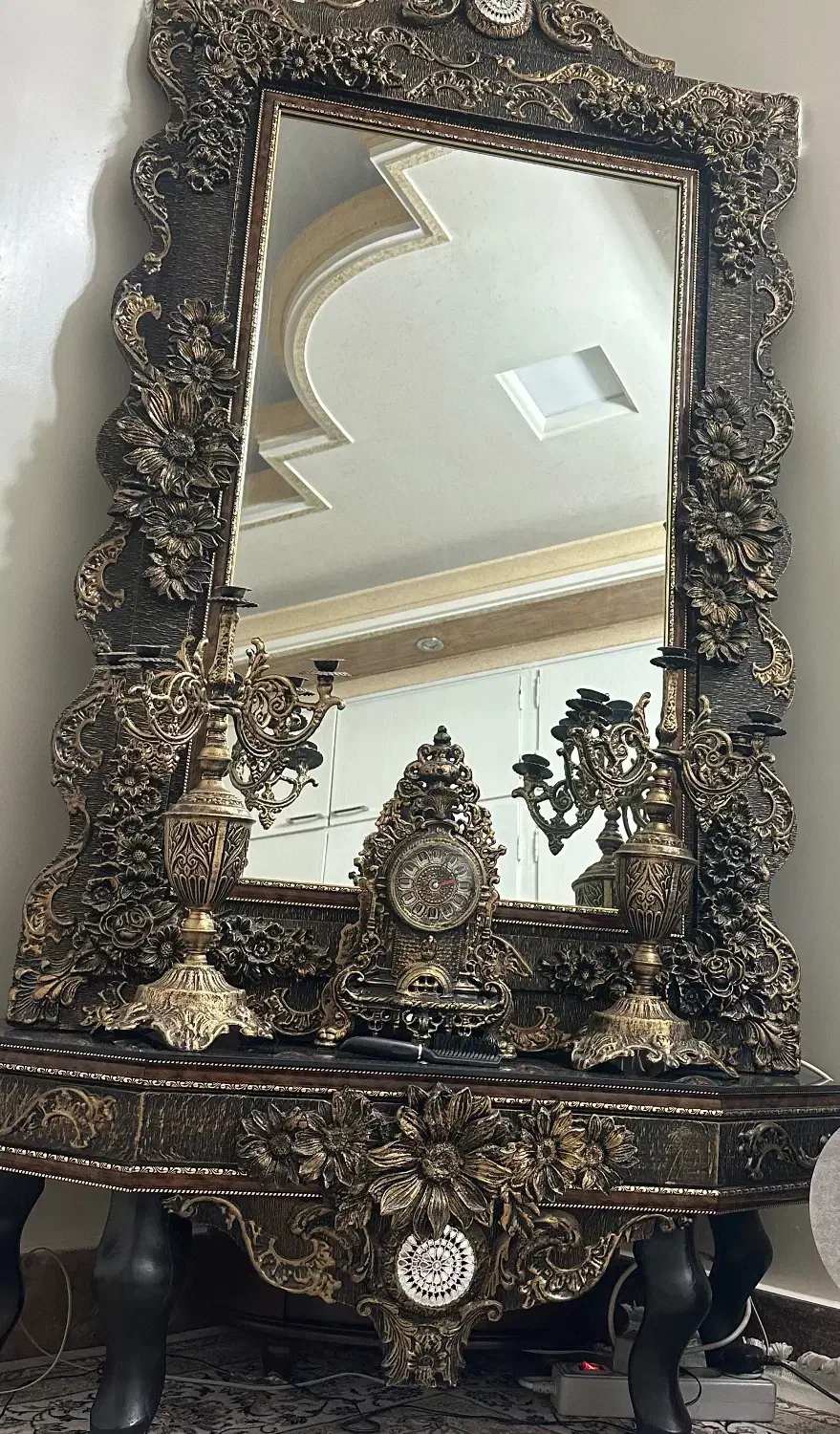 آینه شمعدان|آینه|تهران, دولاب|دیوار