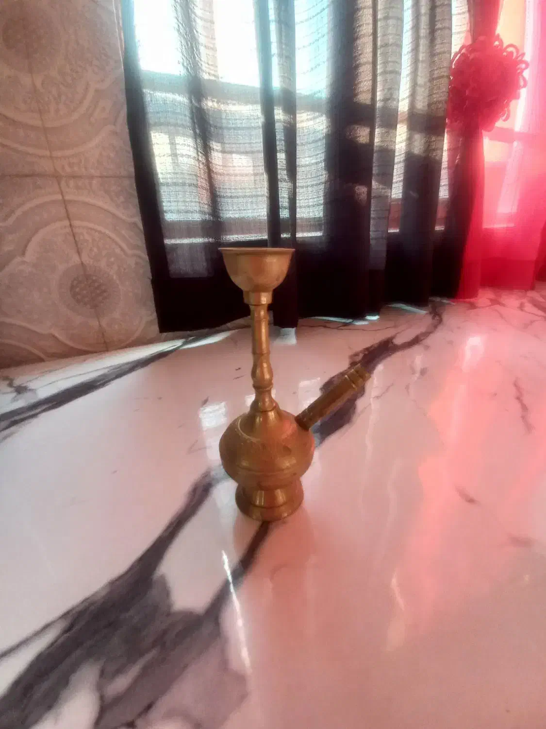 قلیون برنجی قدیمی عقیقه|کلکسیون اشیاء عتیقه|پاکدشت, پاکدشت (مامازند)|دیوار