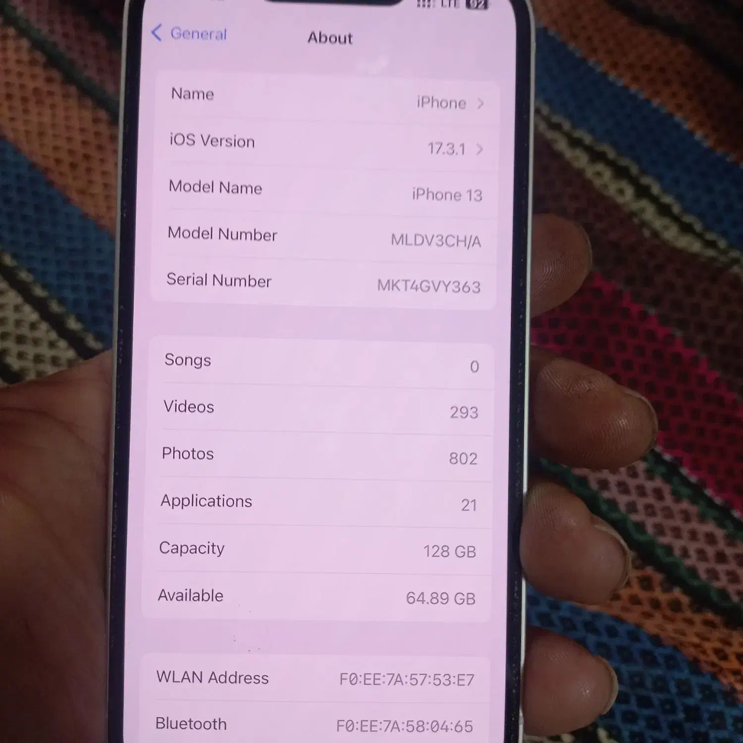 ایفون ۱۳نورمال سفید|موبایل|کرمان, |دیوار