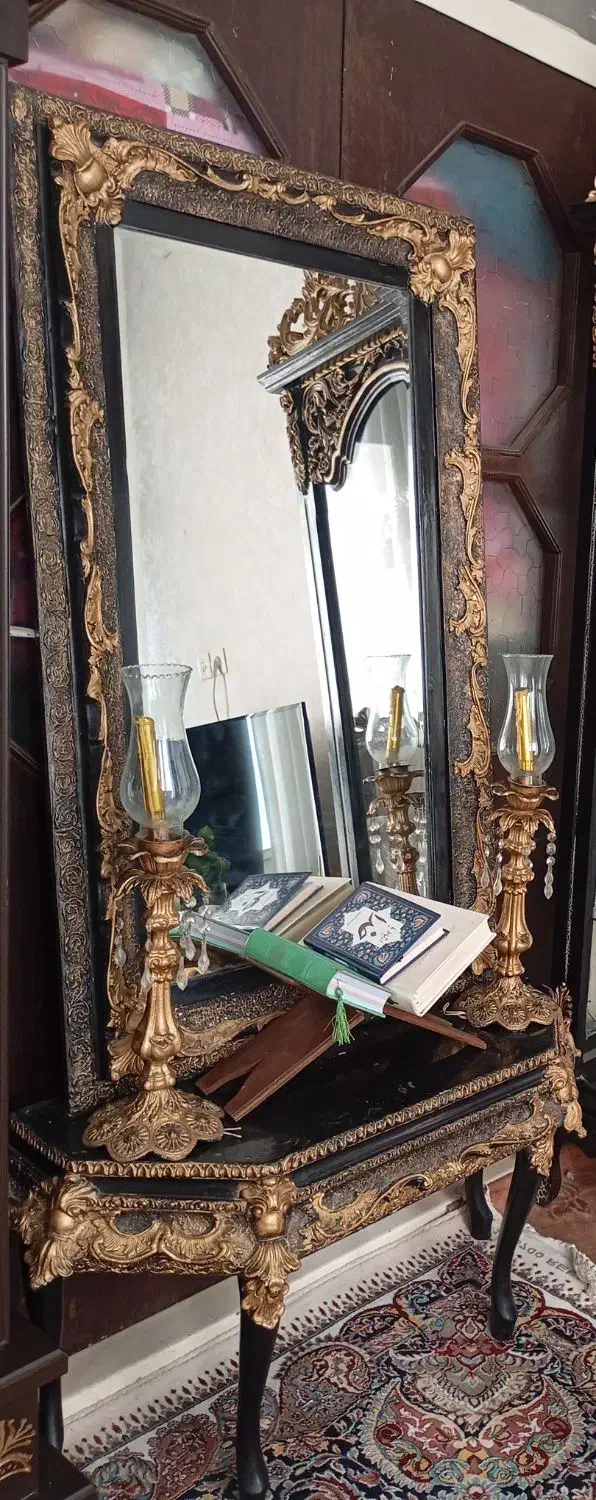 آیینه و شمعدان چوبی|آینه|ری, دیلمان|دیوار