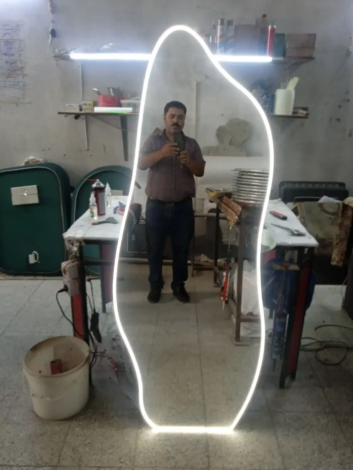 انواع آینه های قدی . بک لایت. دفرمه|آینه|قوچان, |دیوار