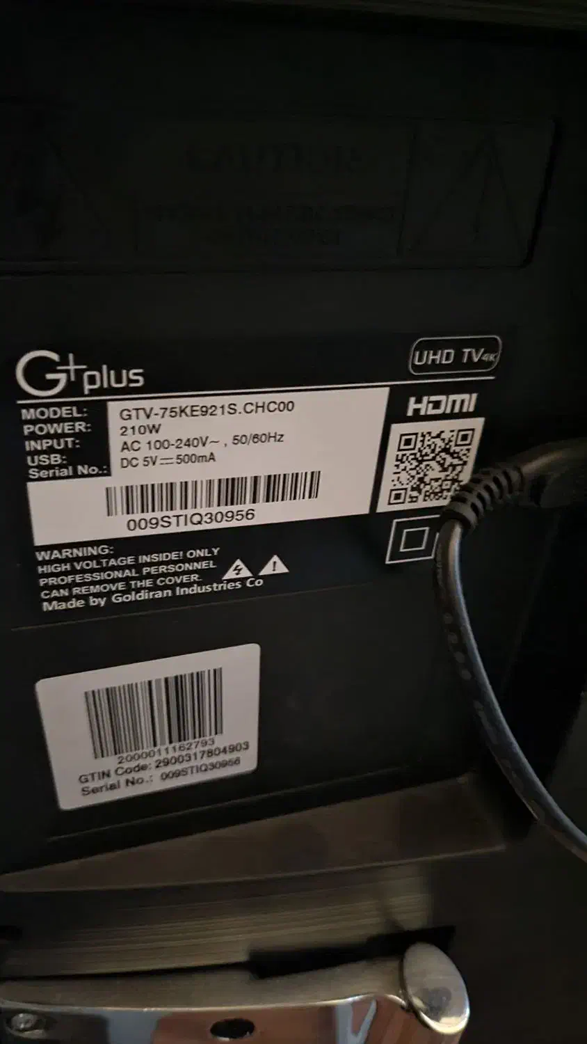 تلویزیون ۷۵ اینچ جی پلاس|تلویزیون و پروژکتور|اصفهان, فیض|دیوار