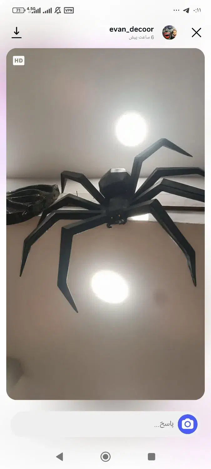 دیوارکوب عنکبوت|مجسمه، تندیس، ماکت|تهران, تهرانسر شرقی|دیوار