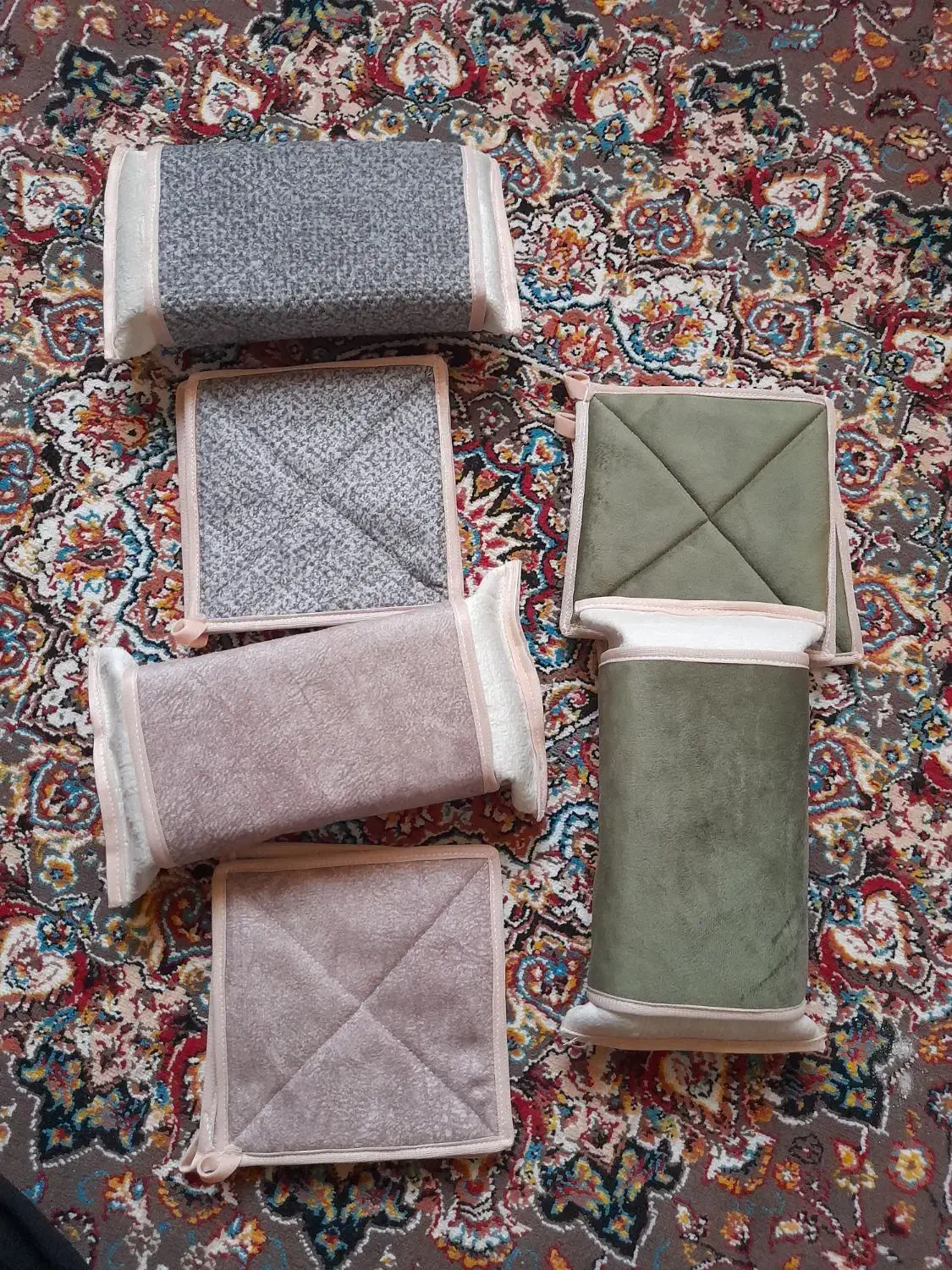 ست دستگیره وسفره پاک کن جنس پارچه مبلی بسیار شیک|سفره، حوله، دستمال آشپزخانه|قم, نیروگاه|دیوار