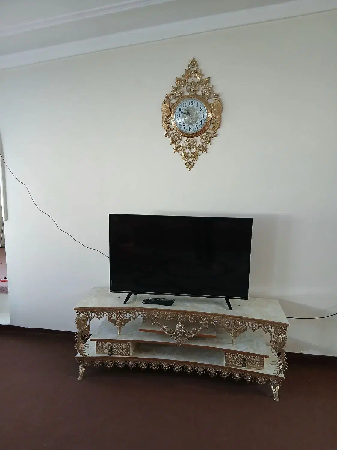 میز آینه زیر تلویزیونی وساعت|بوفه، ویترین، کنسول|همدان, |دیوار