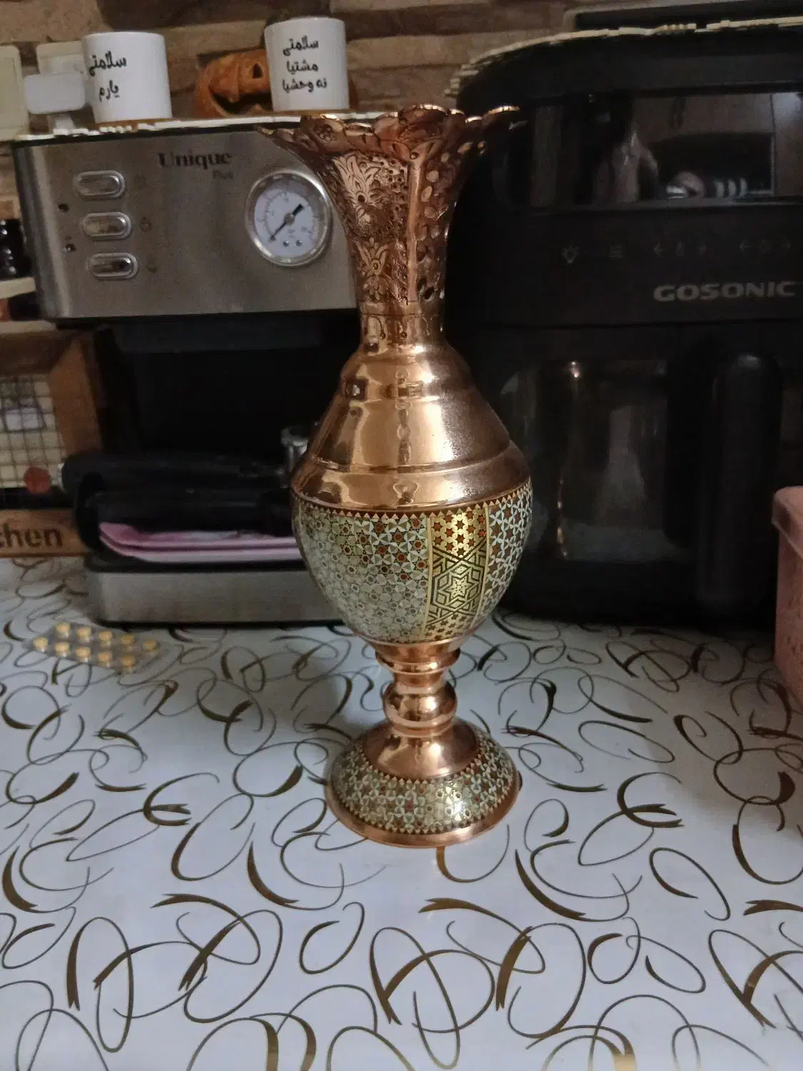 گلدان مسی قندون مسی صنایع دستی دکوری برنج|صنایع دستی و سایر لوازم تزئینی|تهران, خانی آباد نو شمالی|دیوار