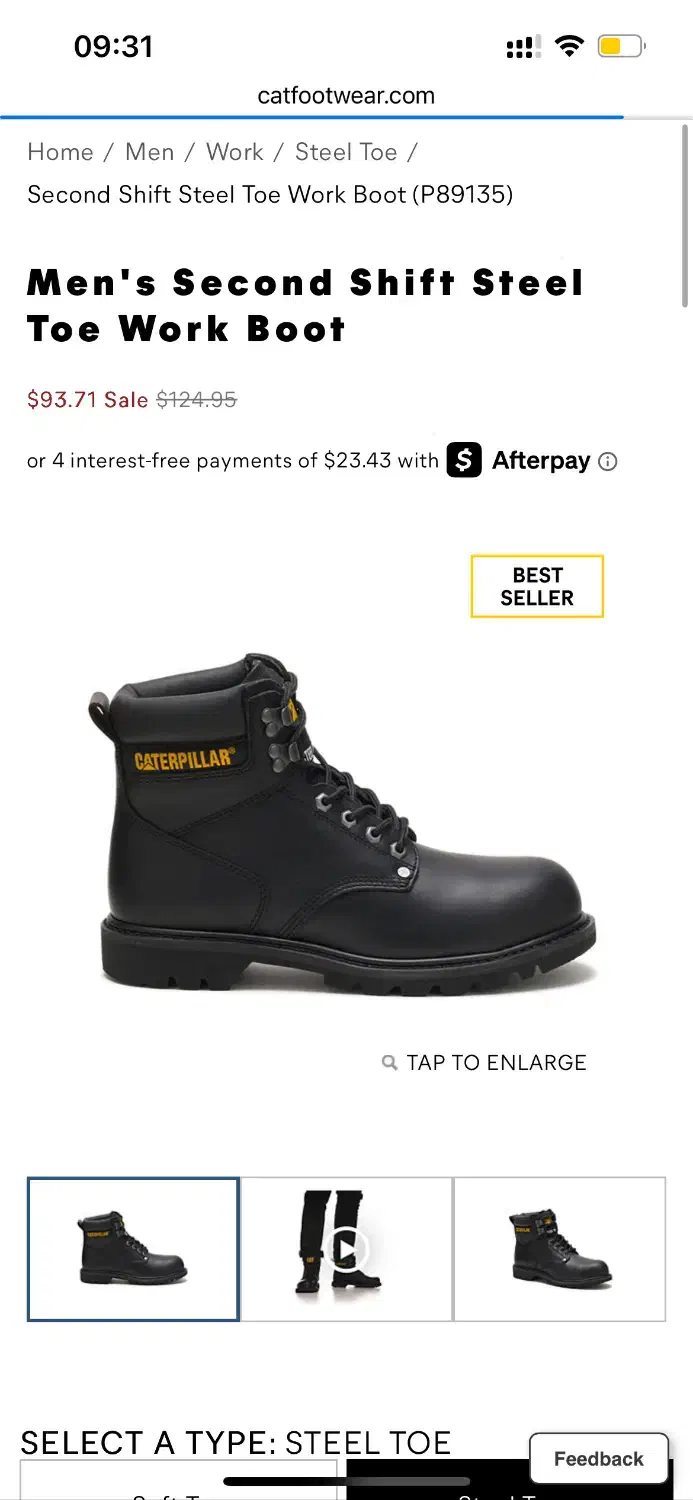 بوت ایمنی کاترپیلار اورجینال|کیف، کفش، کمربند|حاجی آباد, |دیوار