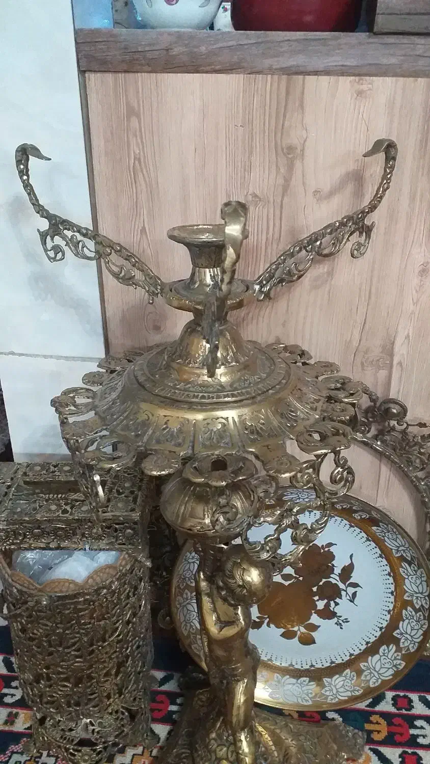 جامیوه ای و سطل جا دستمال کاغذی برنجی|صنایع دستی و سایر لوازم تزئینی|ری, حمزهآباد|دیوار