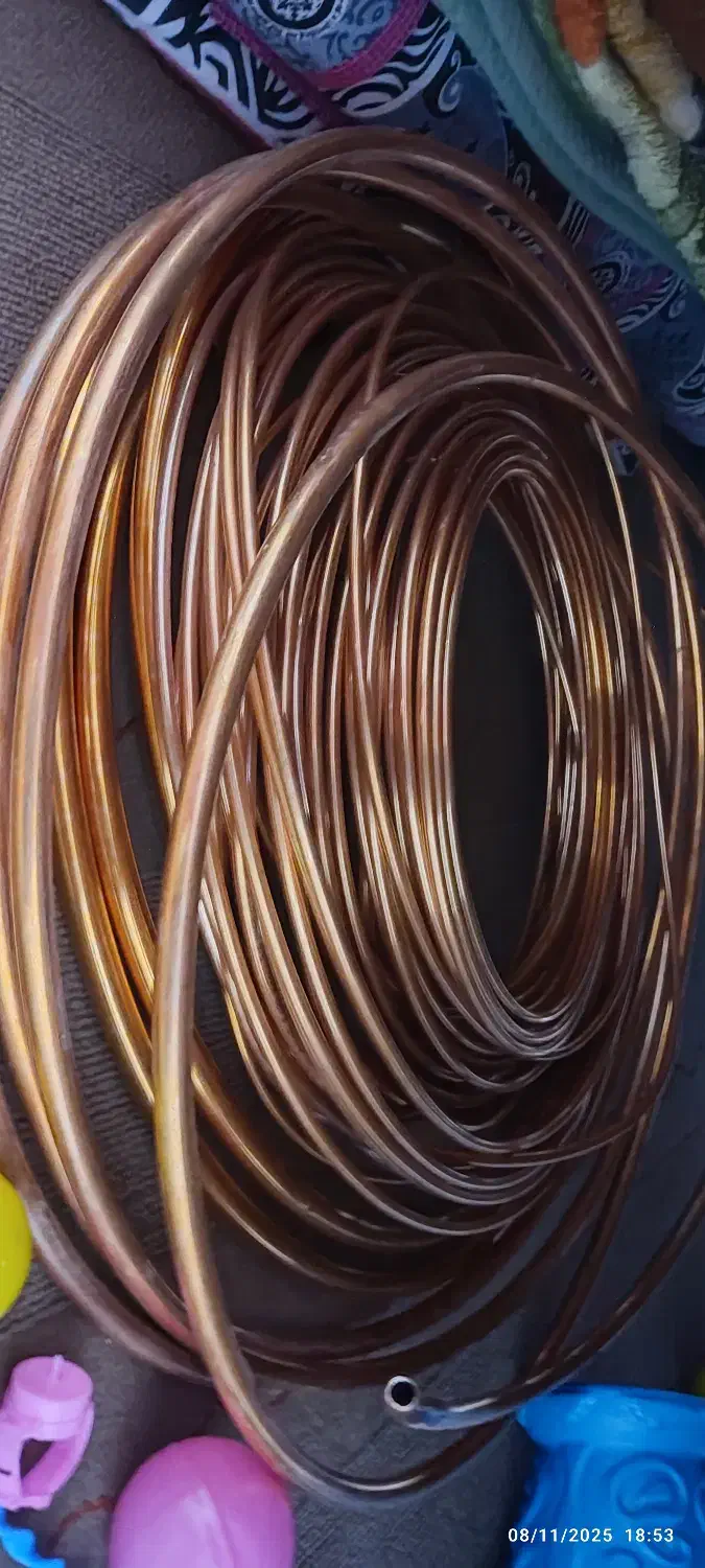 لوله مسی کولر گازی|کولر گازی و فنکوئل|لردگان, |دیوار