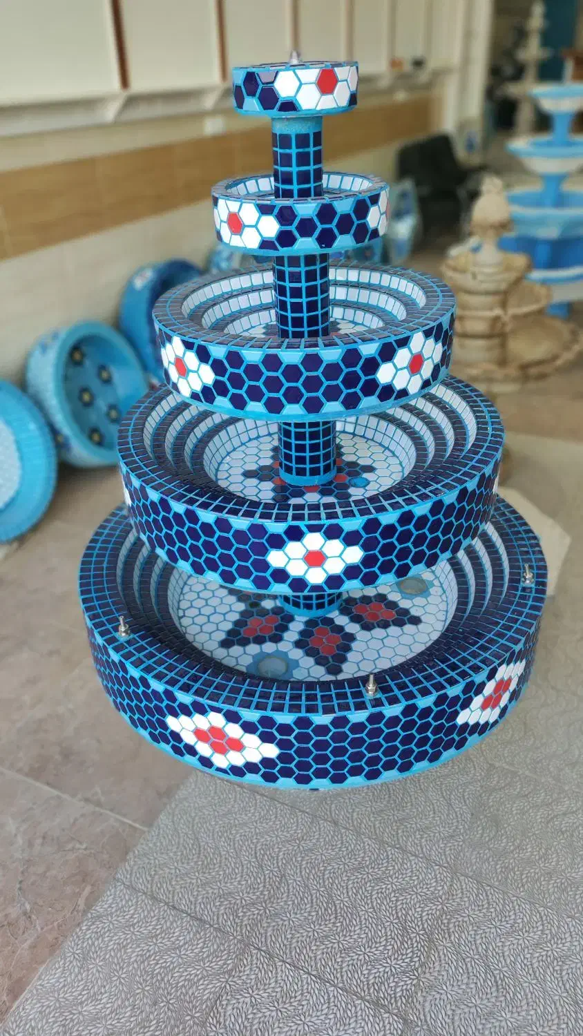 انواع ابنما طبقاتی سیمانی طرح سنگ و سرامیکی حوضچه|مصالح و تجهیزات ساختمان|کاشان, شهرک ۲۲ بهمن|دیوار