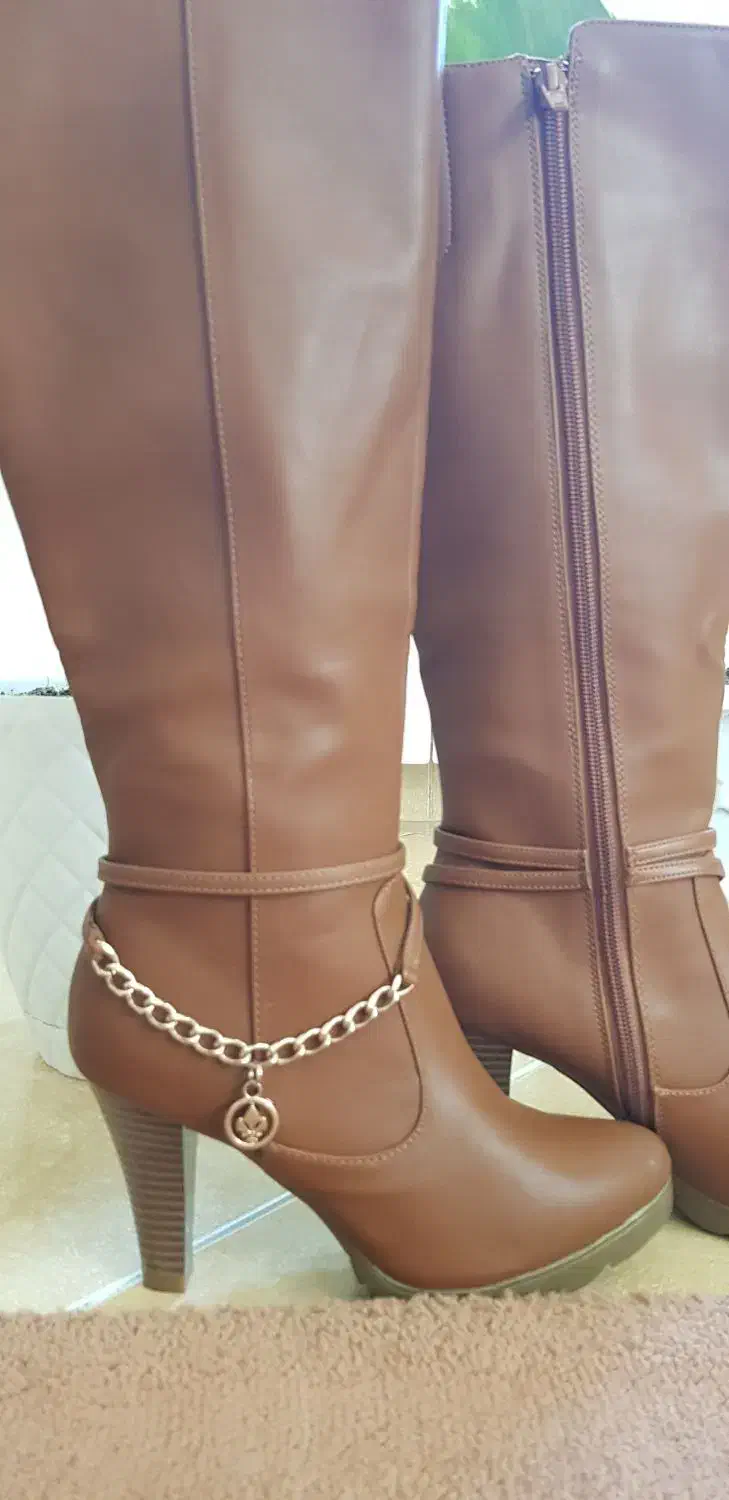 چکمه چرم ساق بلند خارجی نو|کیف، کفش، کمربند|رشت, جهاد|دیوار