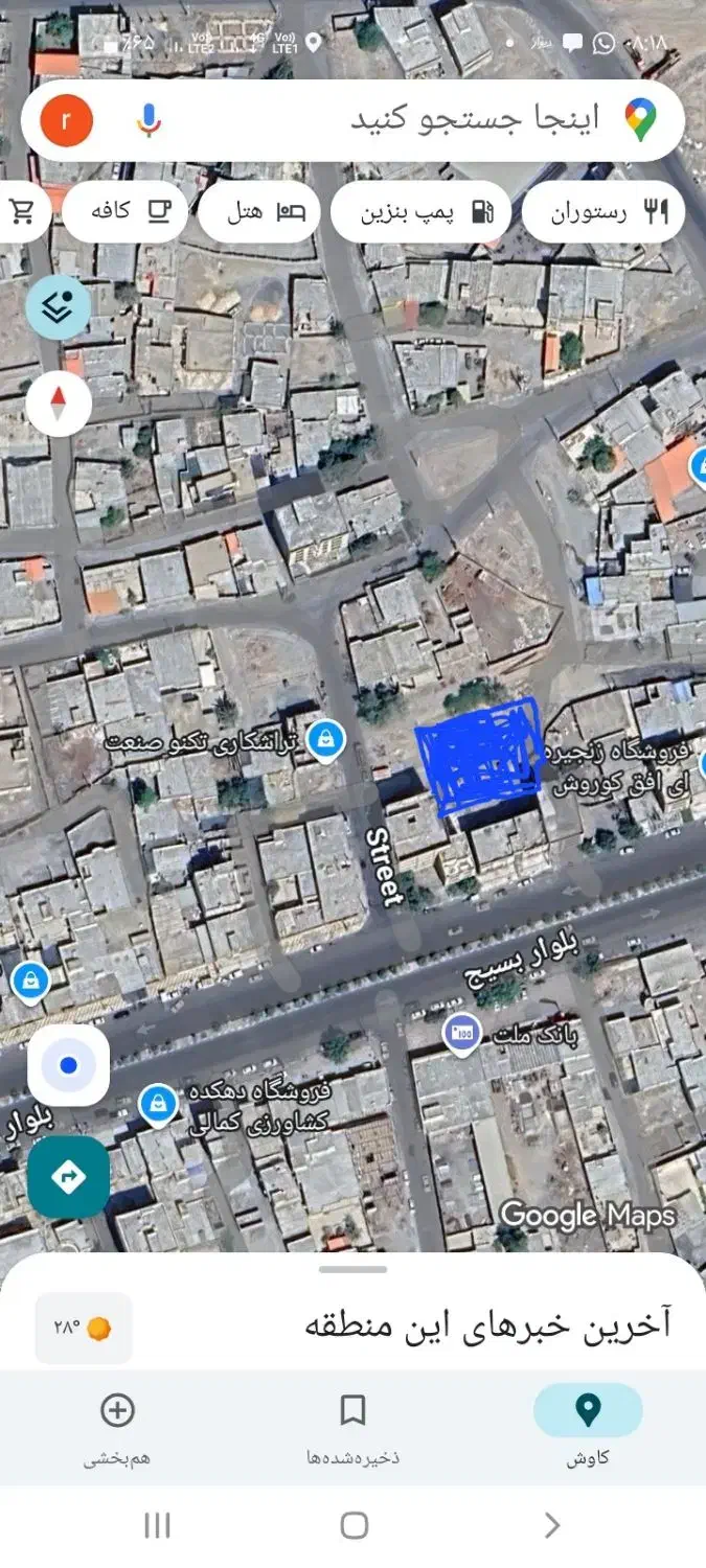 فروش زمین در رو به روی بانک ملت رودان|فروش زمین و ملک کلنگی|رودان, |دیوار