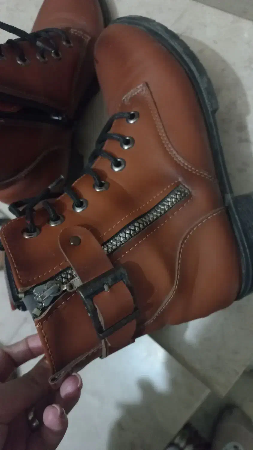 نیم بوت عسلی سایز ۳۷|کیف، کفش، کمربند|ری, تصفیه خانه|دیوار