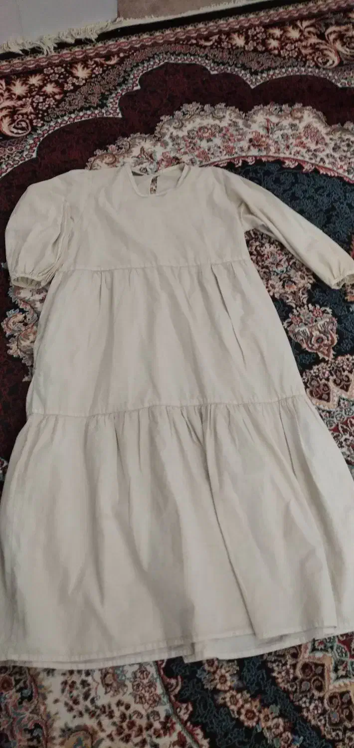 پیراهن بلند کرم رنگ|لباس|زنجان, |دیوار