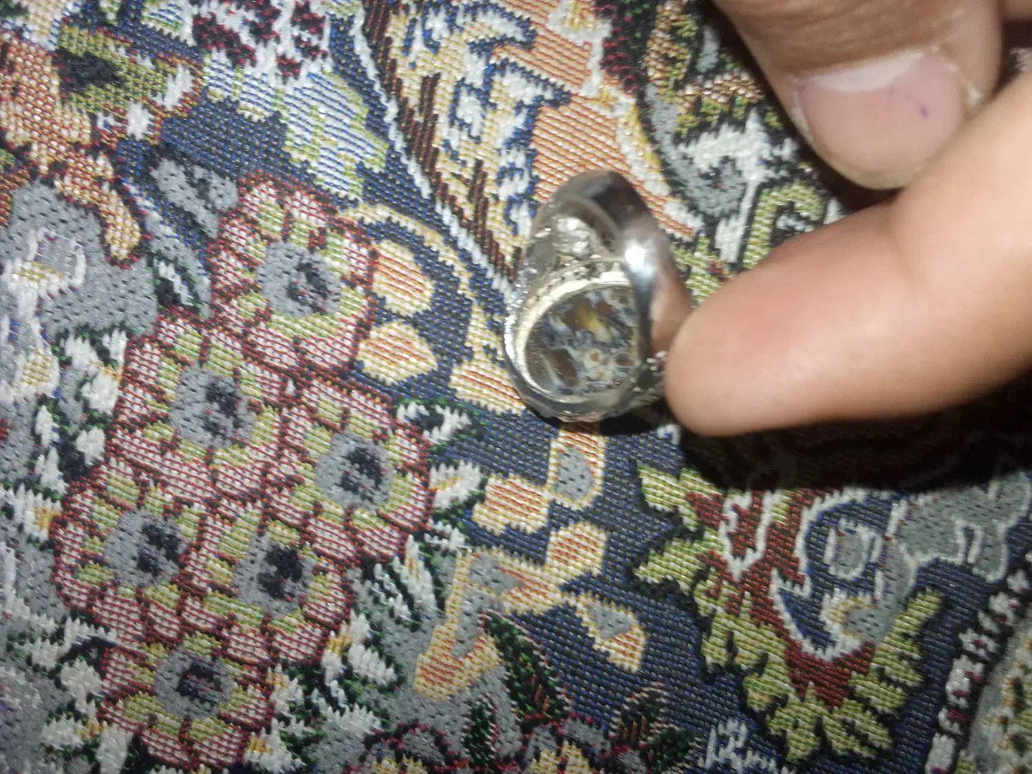 انگشترعقیقنقرهایارپایین|کلکسیون اشیاء عتیقه|ایرانشهر, |دیوار