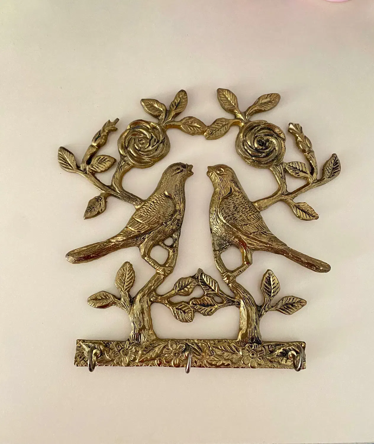 جاکلیدی گل و بلبل برنزی|صنایع دستی و سایر لوازم تزئینی|پرند, فاز ۱|دیوار