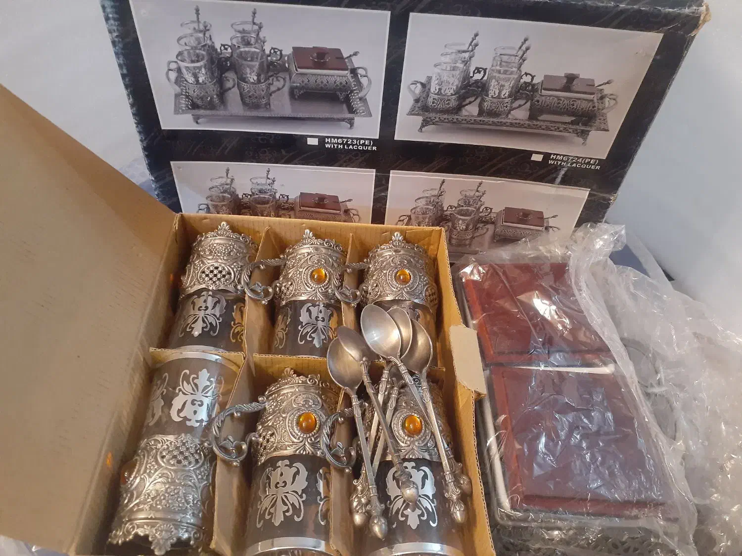 سرویس چای خوری پیوتر کاملا نو مناسب جهیزیه|ظروف سرو و پذیرایی|پیر بکران, |دیوار