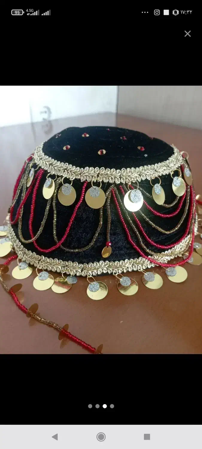 کلاه فیس کردی و کمربند سنتی زنانه|لباس|همدان, |دیوار