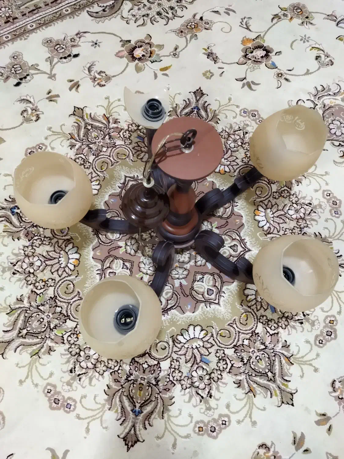 لوستر چوبی شیک|لوستر و چراغ آویز|قم, پردیسان|دیوار