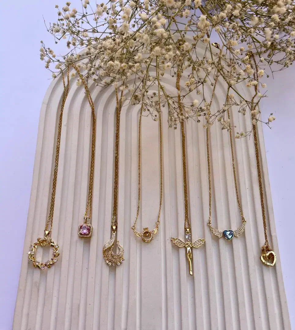 گردنبند پینترستی طلایی جنس استیل با ضمانت|بدلیجات|قم, شهرک امام حسن|دیوار