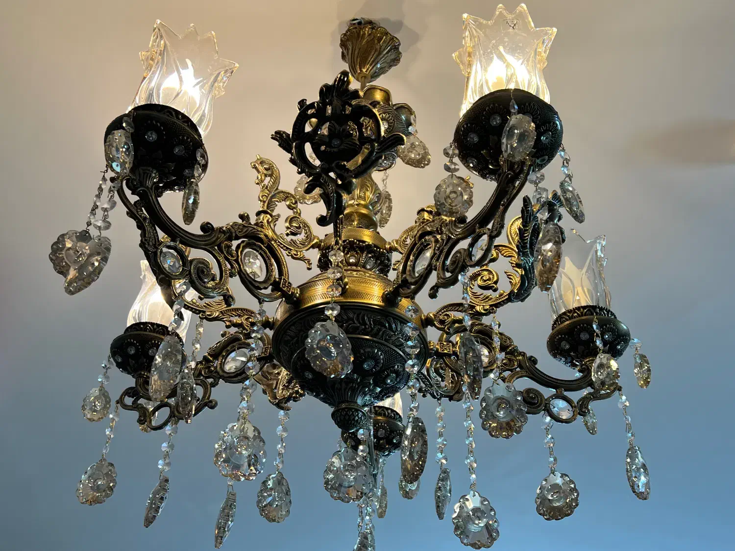 لوستر 5 شاخه 5 شمع جنس برنز|لوستر و چراغ آویز|مشهد, رضاشهر|دیوار