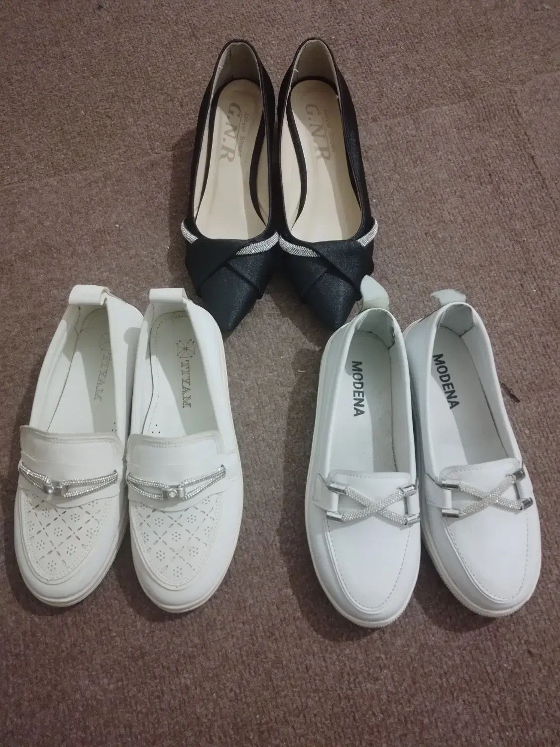 سه جفت کفش زنانه نو|کیف، کفش، کمربند|هشتگرد, شهرک ریحانه|دیوار