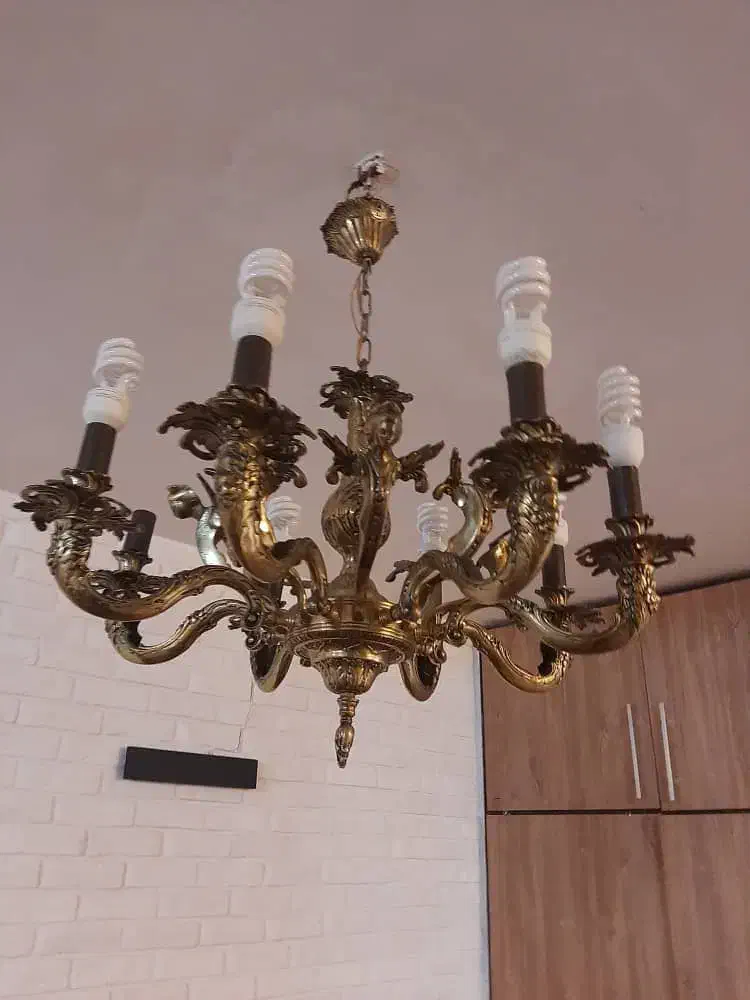 دوعدد لوستر برنز مدل فرشته ۸ شاخه و ۶ شاخه|لوستر و چراغ آویز|تهران, افسریه جنوبی|دیوار