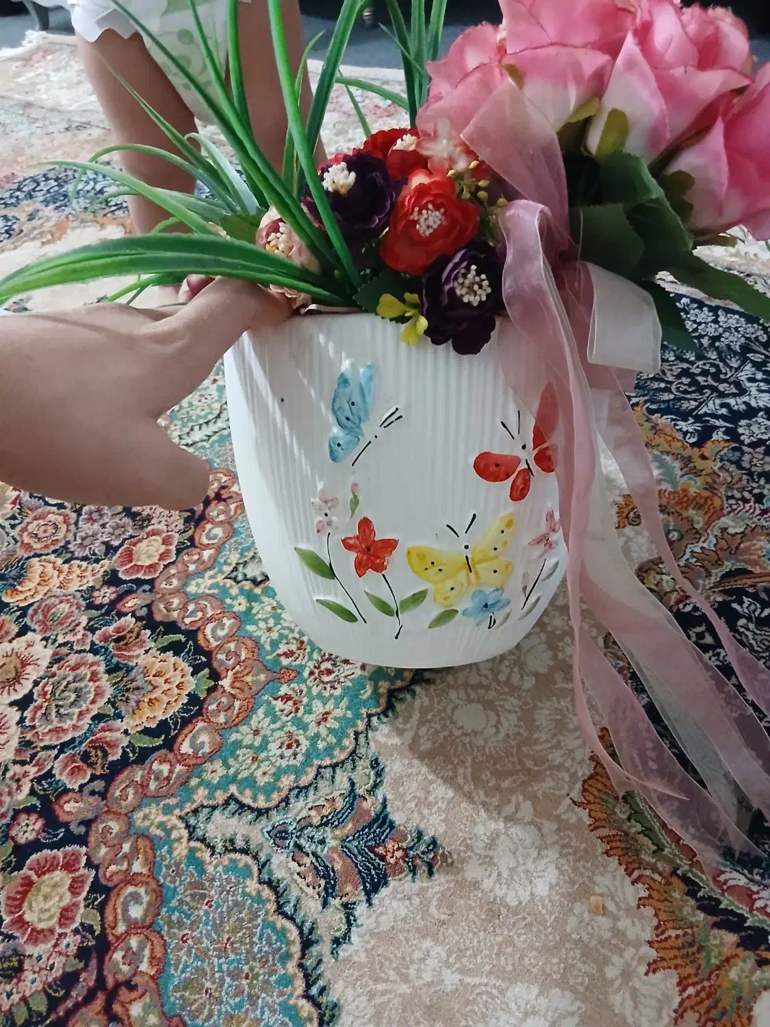 گلدون شیشه ای سالم ارسالم|گل مصنوعی|رشت, جانبازان|دیوار