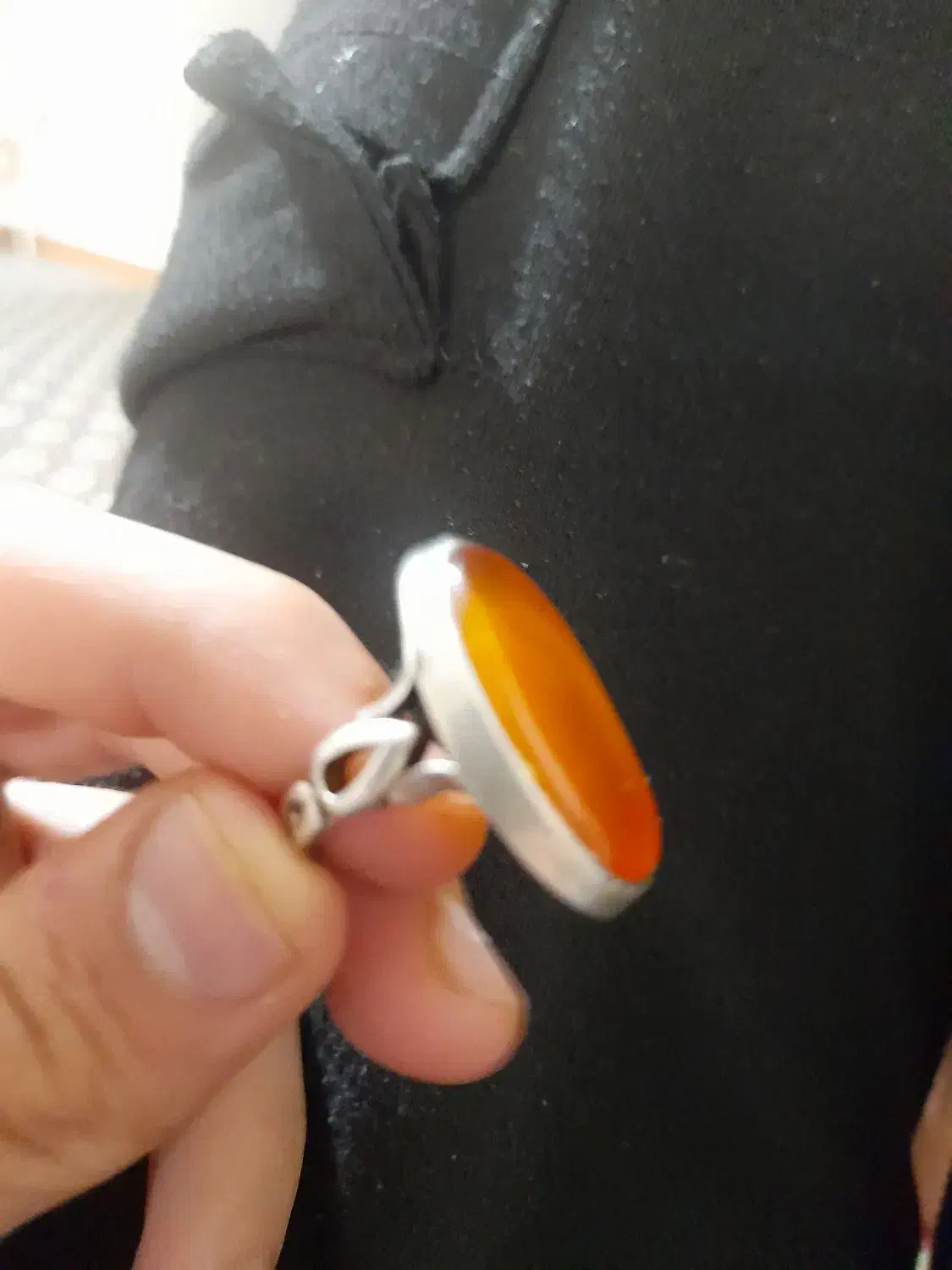 انگشتر نقره مردانه عقیق یمن سرخ|جواهرات|باقرشهر, |دیوار