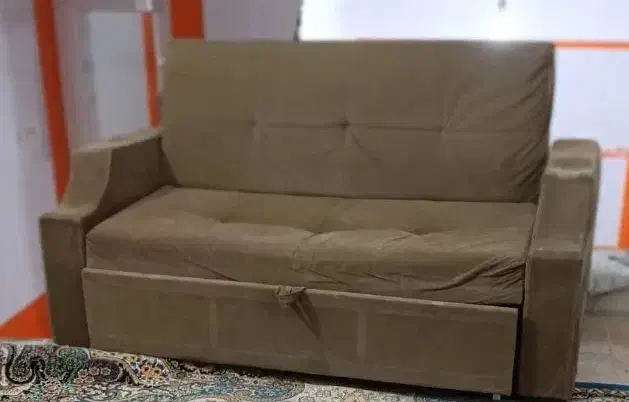 مبل تخت خواب شو 2 نفره قهوه ایی|مبلمان خانگی و میز عسلی|قم, کلهری|دیوار