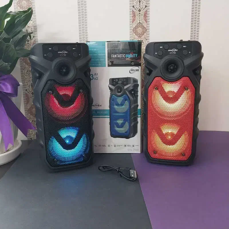 اسپیکر  دو بانده بلوتوثی فلش خور  رقص نور ۷ رنگRGB|سیستم صوتی خانگی|اردبیل, |دیوار