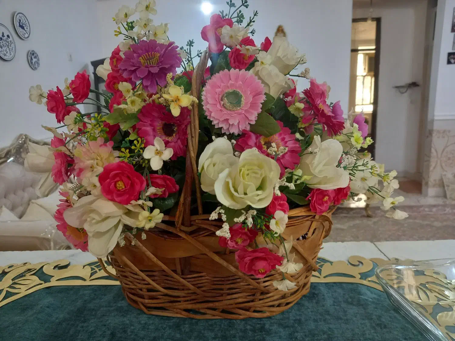 سبدگل مصنوعی پرازگل وبزرگ|گل مصنوعی|بندر کنگان, |دیوار