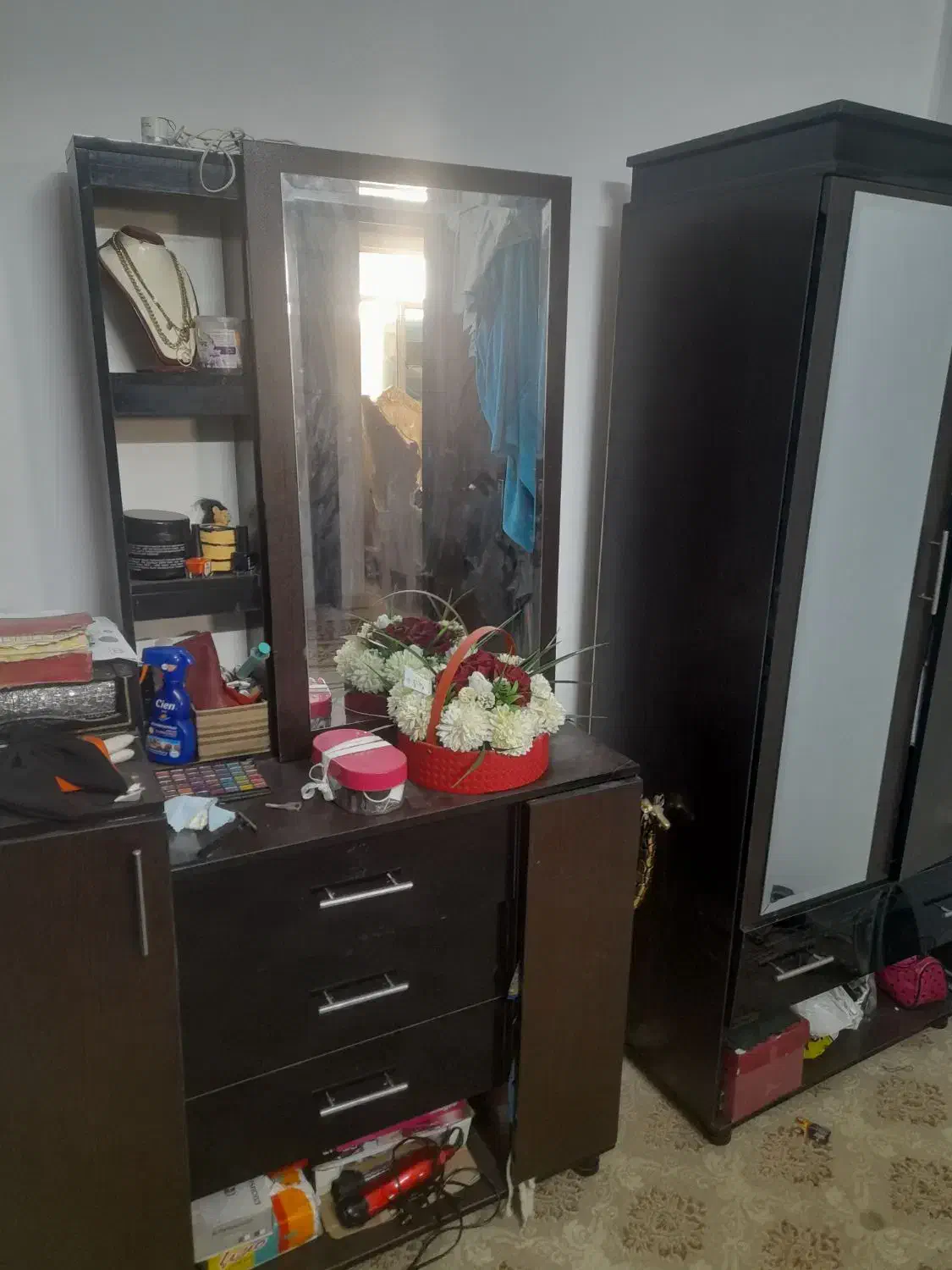 کمد دیواری و آینه دراور|جاکفشی، کمد، دراور|مشهد, هنرور|دیوار