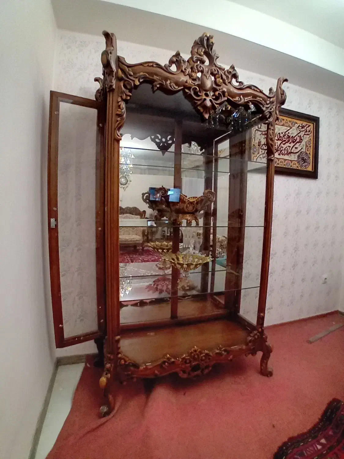 بوفه چوب گردو|بوفه، ویترین، کنسول|سهند, |دیوار