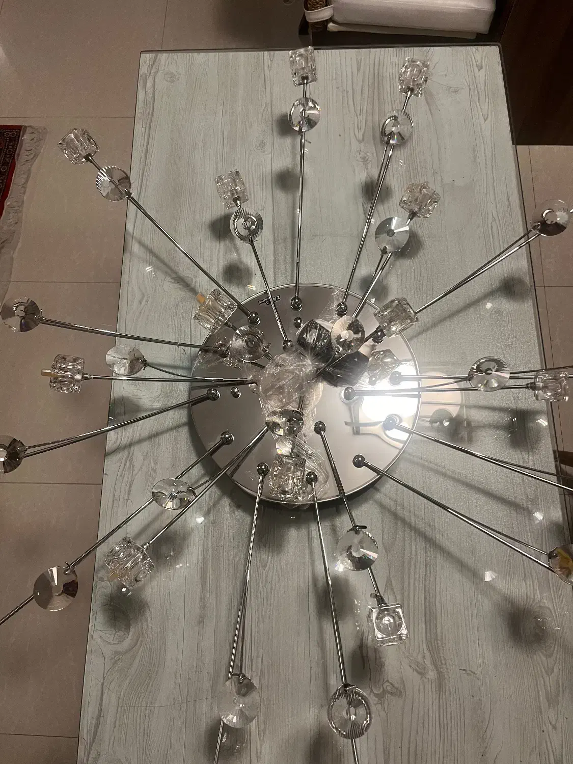 لوستر مدرن وارداتی ۱۸ شاخه ریموتدار ، قطر ۹۵ سانت|لوستر و چراغ آویز|تهران, الهیه|دیوار