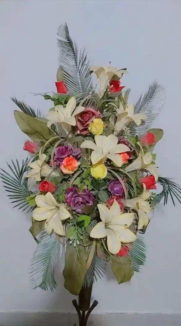 گل کنار سالنی ، پایه فرفورژه|گل مصنوعی|مشهد, خواجه ربیع|دیوار