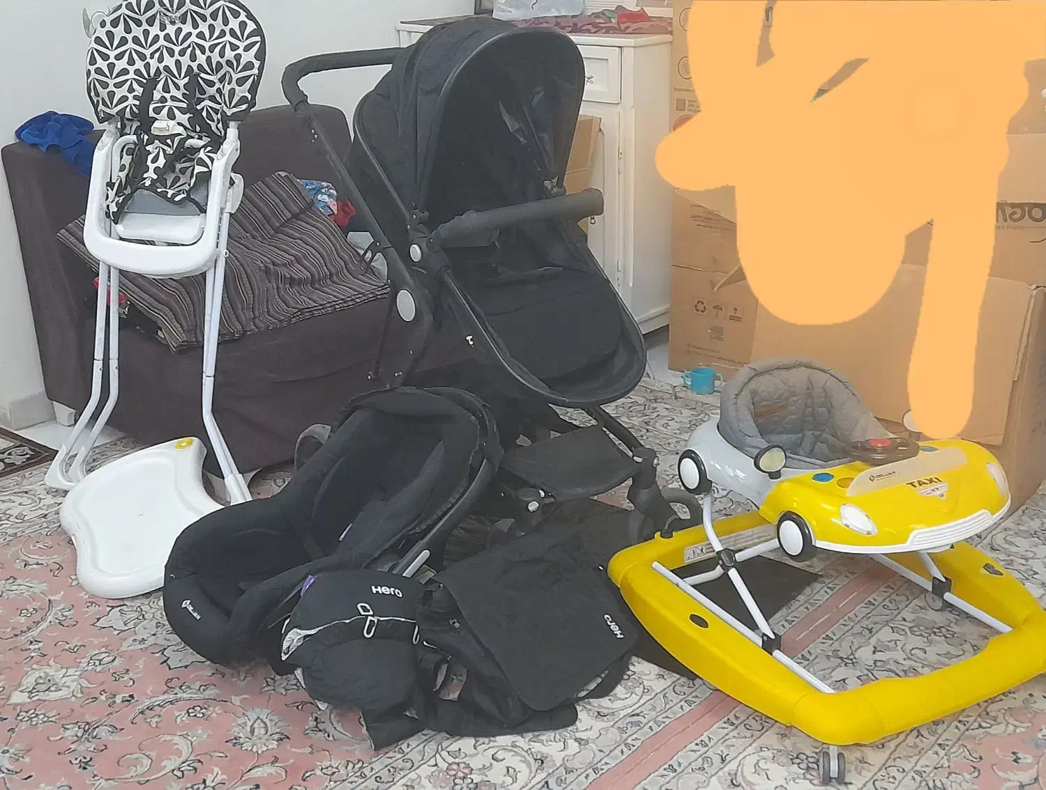 ست کامل کالسکه کریر روروئک کیف نوزاد صندلی غذا|کالسکه و لوازم جانبی|تهران, سلسبیل شمالی|دیوار