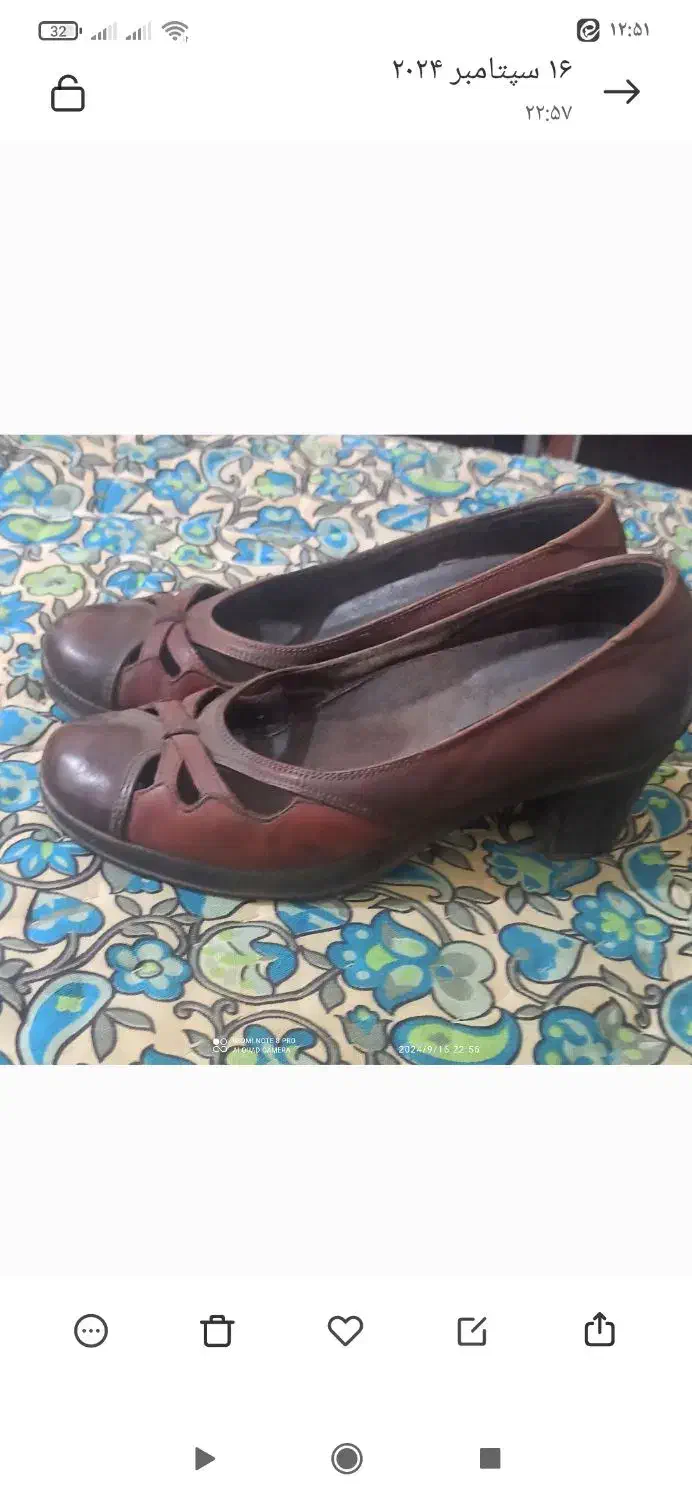 کفش چرم زنانه سایز39|کیف، کفش، کمربند|اهواز, سپیدار|دیوار
