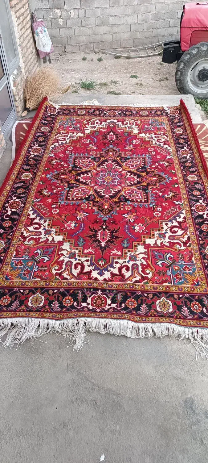 فرش دستباف هریس با نخ جهره نقشه تاجری ۶ متری|فرش|اهر, |دیوار