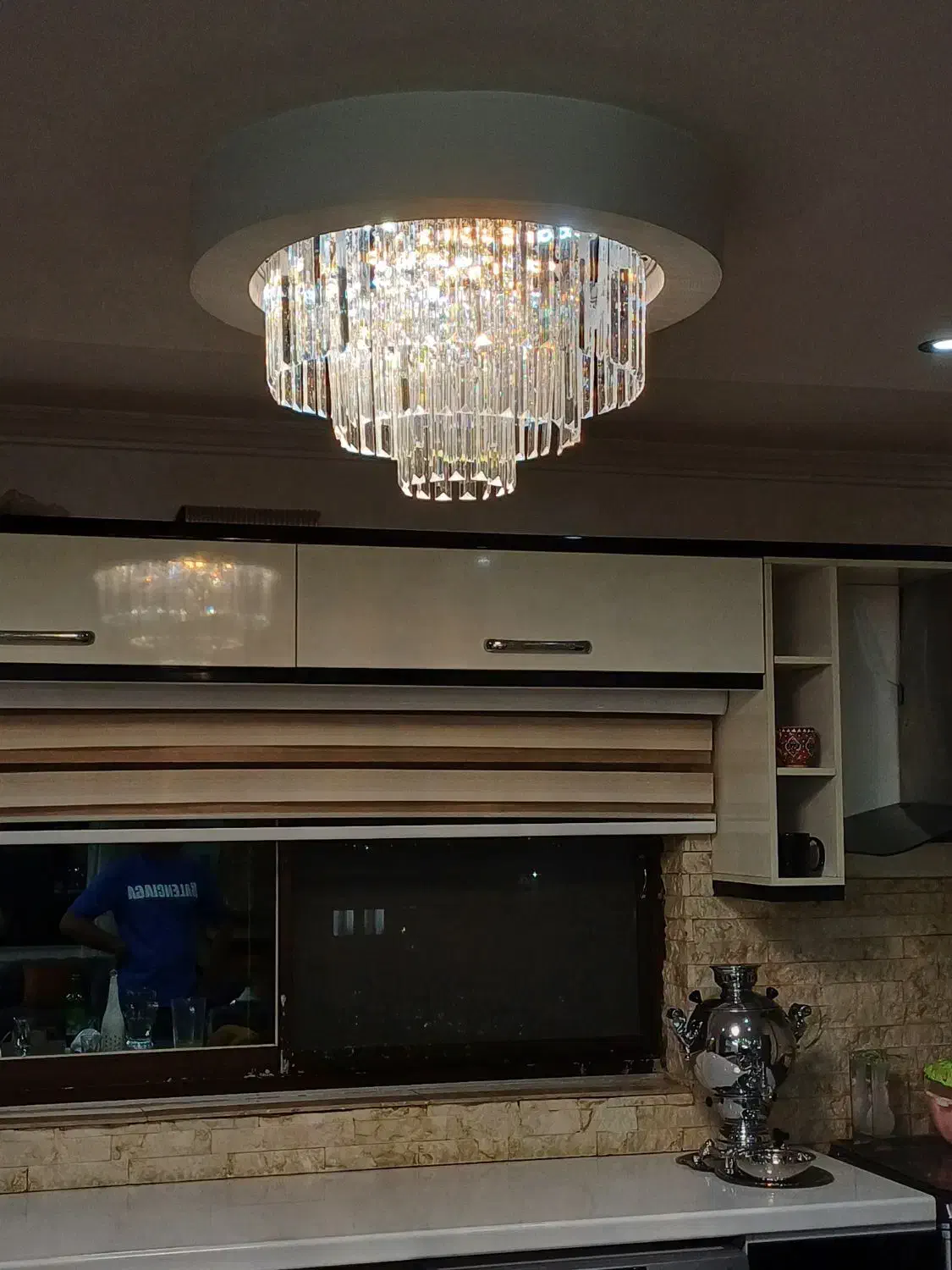 لوستر مدل کاردی سایز ۵۰ با ۳طبقه کریستال|لوستر و چراغ آویز|آمل, |دیوار