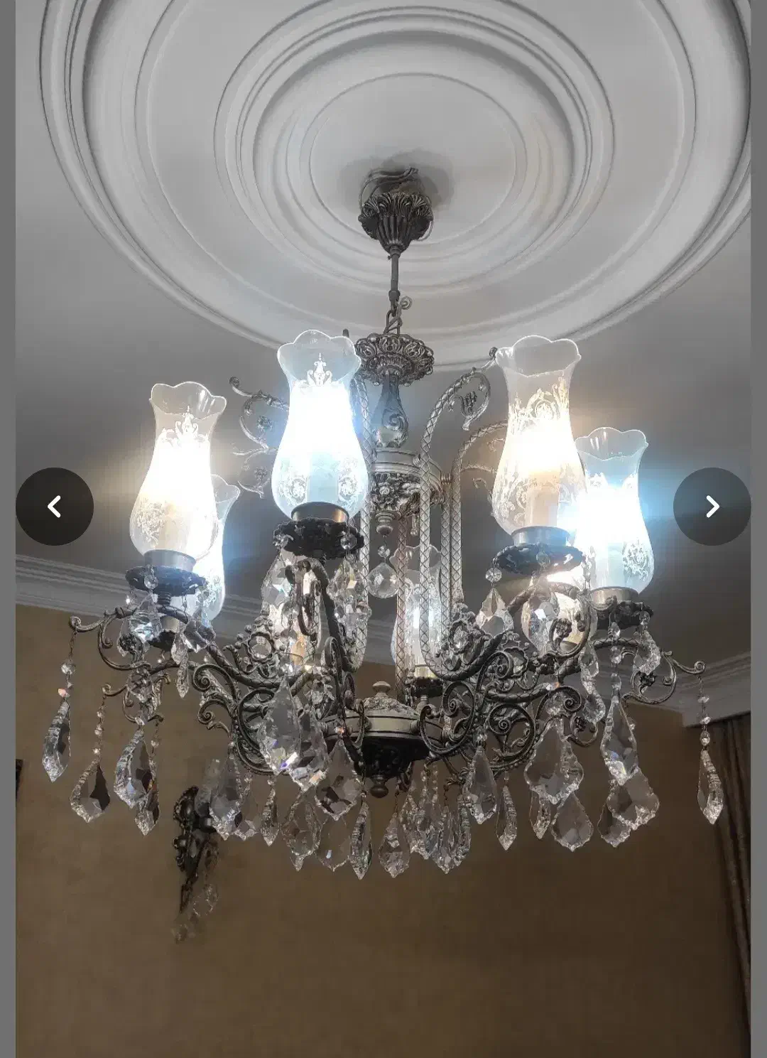 لوستر برنجی ۸ شعله|لوستر و چراغ آویز|تهران, دریا|دیوار