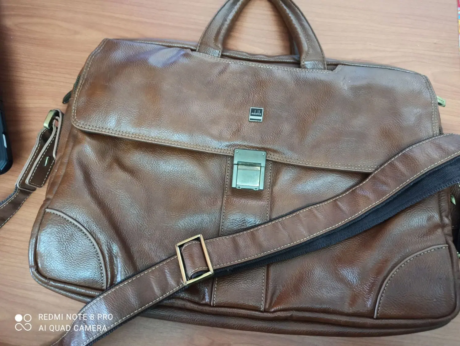 کیف اداری چرم طبیعی برند mdahha+کوله خارجی ۴۵ لیتر|لباس|رشت, چمارسرا|دیوار