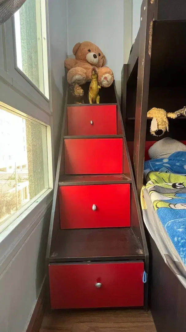 تخت دو طبقه با پله های کشویی|تخت و سرویس خواب|تهران, کرمان|دیوار