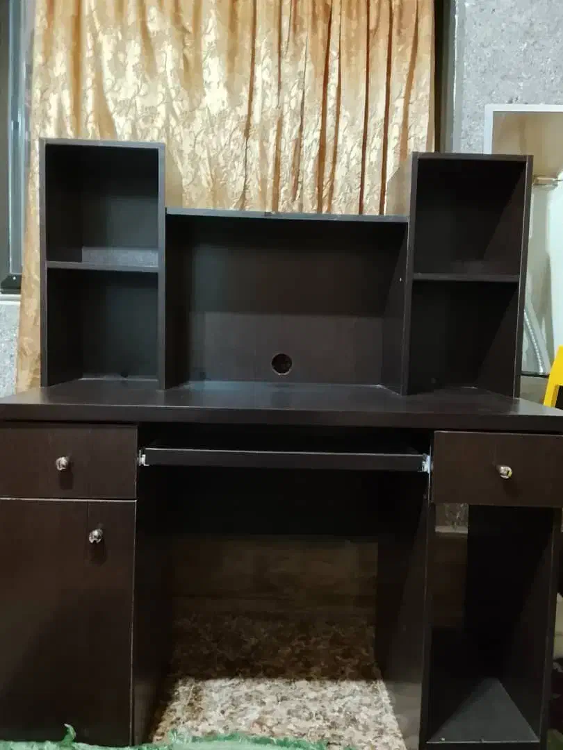 میز کامپیوتر ام دی اف با کتابخانه|میز تحریر و کامپیوتر|رودسر, |دیوار