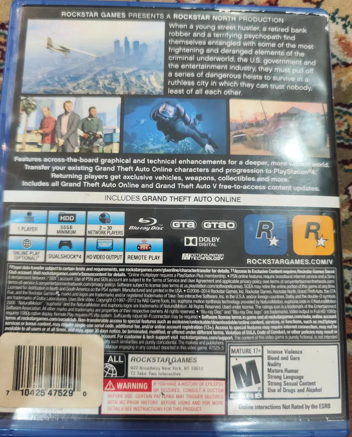 دیسک  ps4 GTA V|کنسول، بازی ویدئویی و آنلاین|تهران, اتابک|دیوار