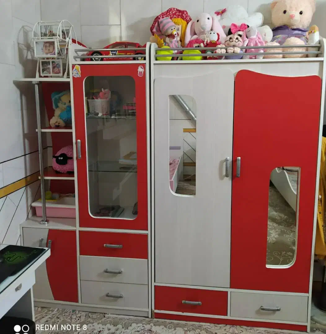 سرویس کمد و تخت نوجوان|تخت و سرویس خواب|خمینیشهر, |دیوار