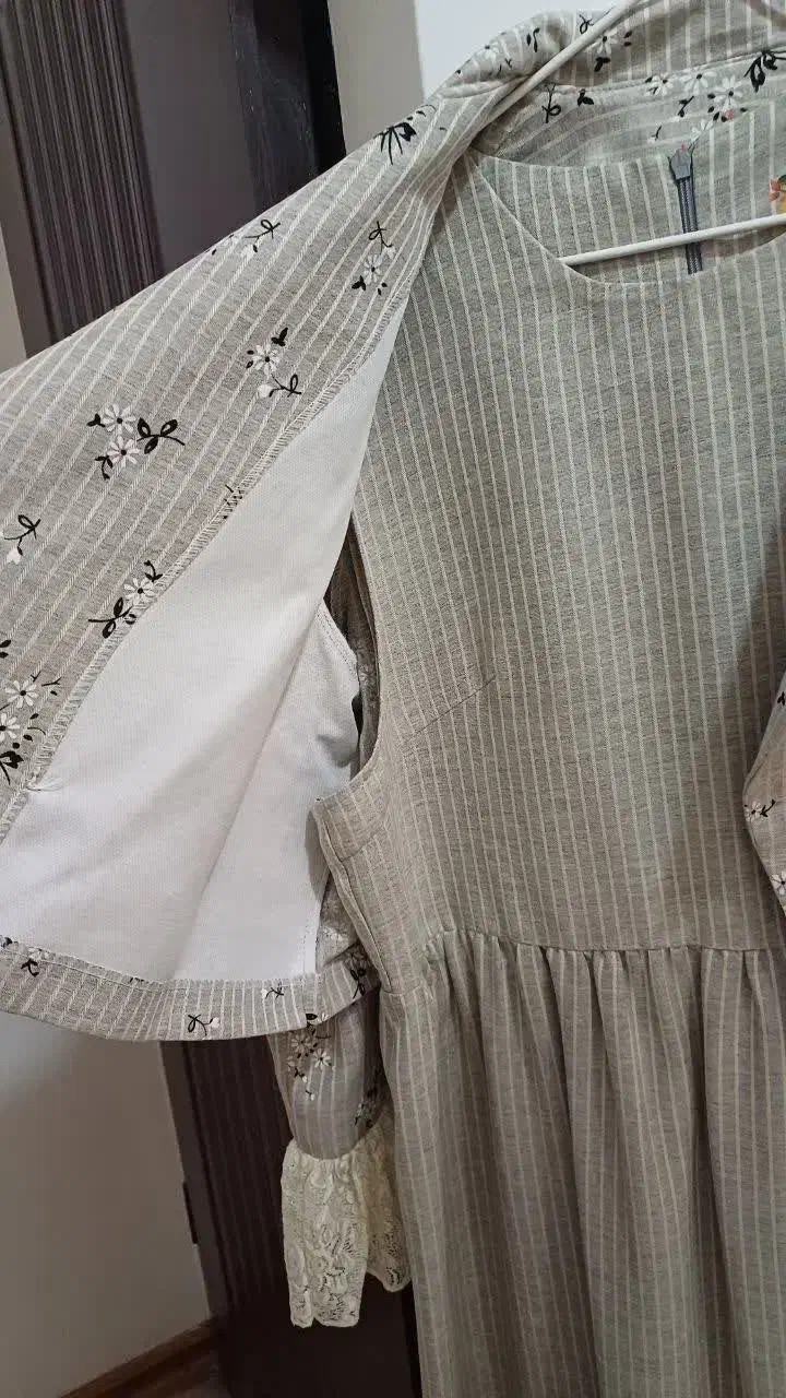 پیراهن بلند دو تیکه استین دانتل|لباس|فریدون‌کنار, |دیوار